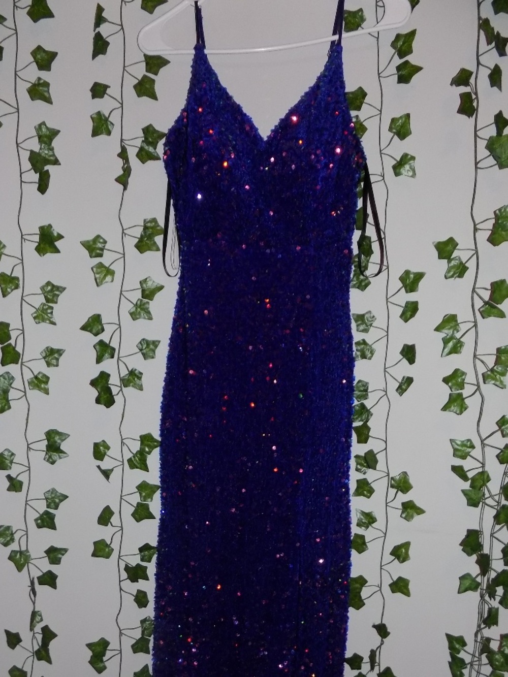 Next/Up Navy Blue Sequin Prom Dress